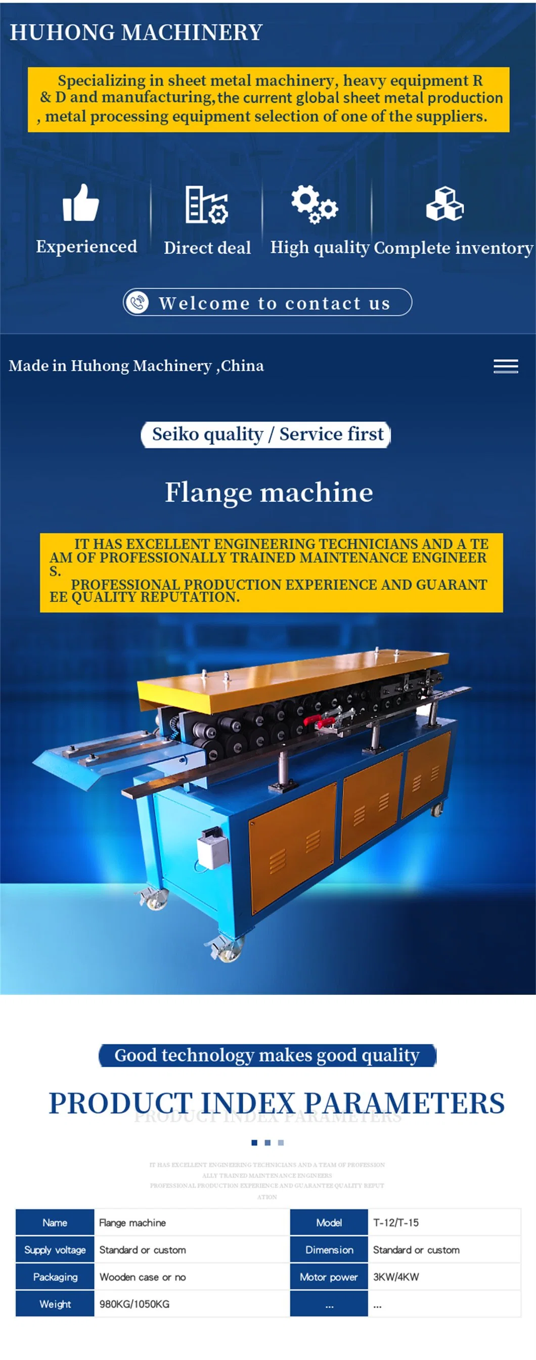 Rectangular Duct Tdf Flange Forming Machine/Tdc/Tdf Duct Flange Forming Machine for Air Duct Making
