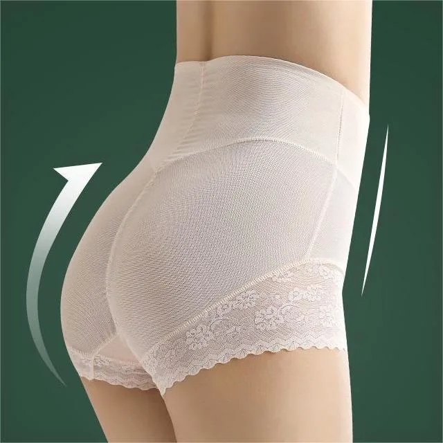 2023 Classical Simple Solid Purple Nylon High-Waist Butt-Lift Thin Fitting Curve Knitted Joint Lady Shapewear with Breathable Mesh Fabric and Lace Leg Opening